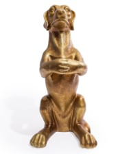 Antique Gold "Helpful Hound" Umbrella Stand