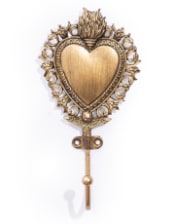 Gold "Sacred Heart" Coat Hook (to be bought in qtys of 6)