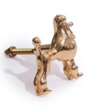 Gold Poodle Dog Drawer Knob (to be bought in qtys of 6)