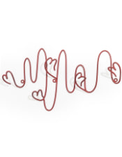 Red Multi Heart Coat Hook (to be bought in qtys of 2)