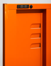 Medium Steel Metal Locker in Burnt Orange