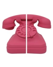 Set of Matt Pink/Red Telephone Bookends