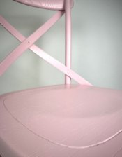 Pastel Pink Reclaimed Elm Cross-Back Dining Chair