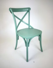 Pastel Mint Green Reclaimed Elm Cross-Back Dining Chair