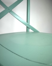 Pastel Mint Green Reclaimed Elm Cross-Back Dining Chair