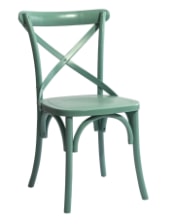 Pastel Mint Green Reclaimed Elm Cross-Back Dining Chair
