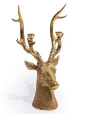 Gold Stag Head Candle Holder 