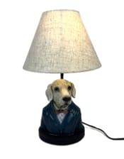 Gentry Labrador Table Lamp w/ Grey Shade