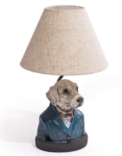 Gentry Labrador Table Lamp w/ Grey Shade