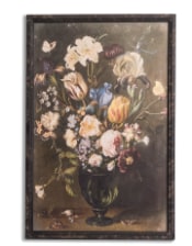 Set of 2 Antiqued Boho Floral Bouquet Wall Prints