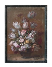 Set of 2 Antiqued Boho Floral Bouquet Wall Prints