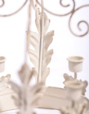 Antique White Metal Crown Candle Holder