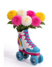 Retro Roller Skate Vase - Rainbow