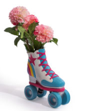Retro Roller Skate Vase - Rainbow