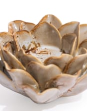 Mottled Burnt Cream Floral Ceramic Tealight Holder (to be bought in qtys of 4)