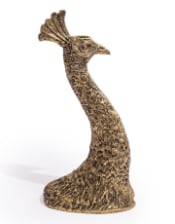 Antique Gold Peacock Head Candle Holder