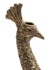 Antique Gold Peacock Head Candle Holder
