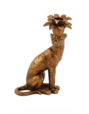 Sitting Leopard Candle Holder