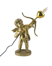 Antique Gold Standing Cupid Cherub Table Lamp