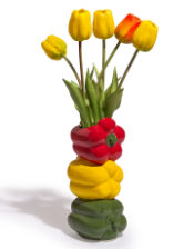 Mixed Peppers Ceramic Stem Vase (to be bought in qtys of 2)
