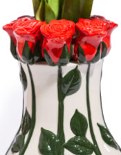 Ceramic Multi Red Roses Vase