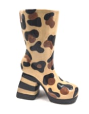 Leopard Print Heeled-Boot Ceramic Vase