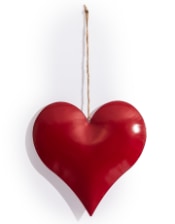 Large Red Metal Hanging Heart Ornament (to be bought in qtys of 6)