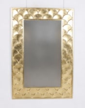Antique Gold Rectangular "Fish Scales" Framed Wall Mirror