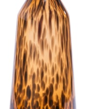 Tall Amber Leopard Print Glass Apothecary Bottle