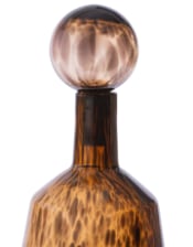 Large Amber Leopard Print Glass Apothecary Bottle