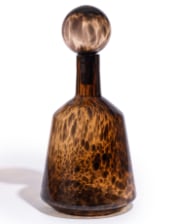 Large Amber Leopard Print Glass Apothecary Bottle