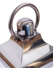 Medium Square Polished Steel and Glass Lantern