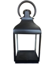 Medium Square Matt Black Steel and Glass Lantern