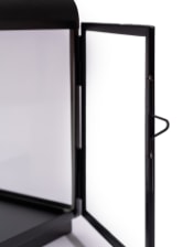 Medium Square Matt Black Steel and Glass Lantern