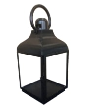Medium Square Matt Black Steel and Glass Lantern