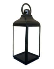 Large Square Matt Black Steel and Glass Lantern