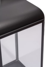 Large Square Matt Black Steel and Glass Lantern