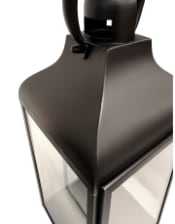 Large Square Matt Black Steel and Glass Lantern