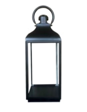 Large Square Matt Black Steel and Glass Lantern