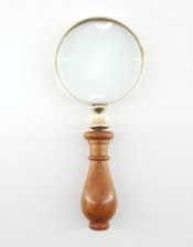 Small Brass Magnifying Glass with Brown Wood Handle