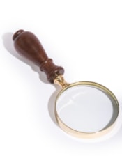 Small Brass Magnifying Glass with Brown Wood Handle