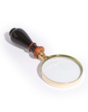 Small Brass Magnifying Glass with Black Wood Handle