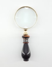 Small Brass Magnifying Glass with Black Wood Handle