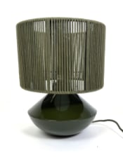 Forest Green Table Lamp w/ Ribbed Corded Shade (to be bought in qtys of 2)