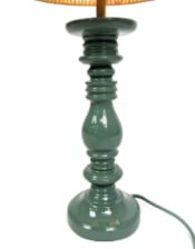 Pale Green Table Lamp w/ Natural Ribbed Rope Shade (to be bought in qtys of 2)