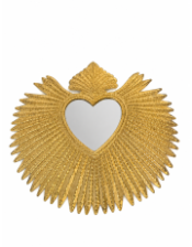 Gold "Heart Rays" Wall Mirror
