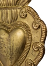 Hand Crafted Gold Metal Hanging Heart Ornament (to be bought in qtys of 12)