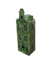 Green Metal "Amsterdam" Canal House Tealight Holder
