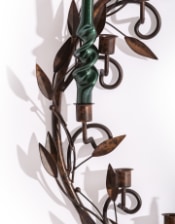 Large Antiqued Bronze Heart Wreath Wall Sconce