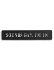 Black & Silver "Sounds Gay, I'm In" Wall Sign